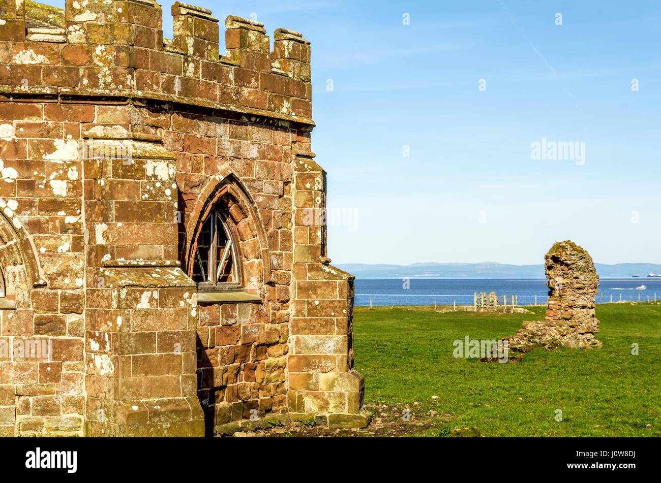 Les vestiges de l'abbaye, Cockersand chapitre voûtée chambre qui a été construit en 1230 et utilisé comme un mausolée familial par les Dalton de Thurnham Hall duri Banque D'Images