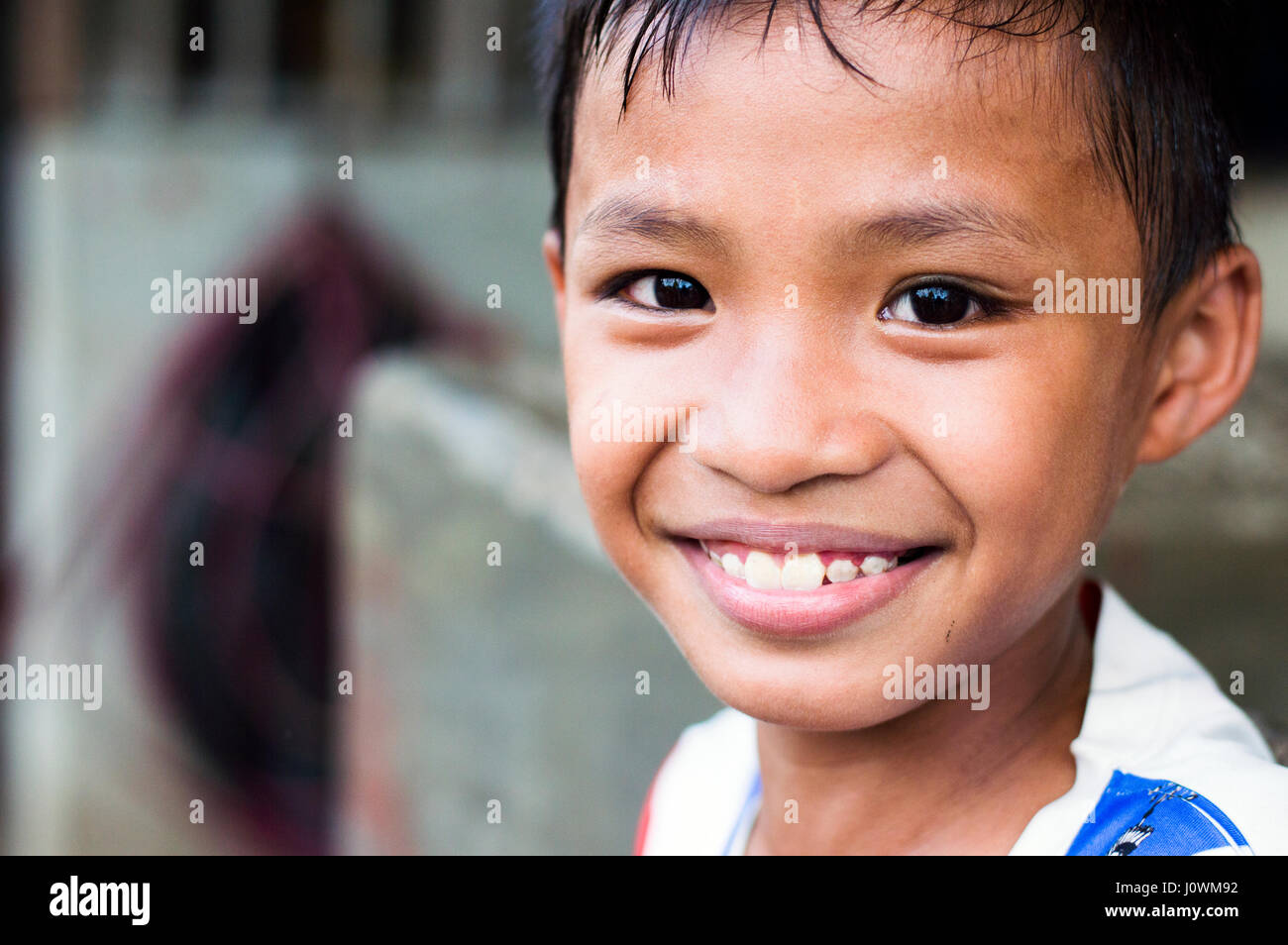Jeune garçon, Calbayog, Samar, aux Philippines Banque D'Images