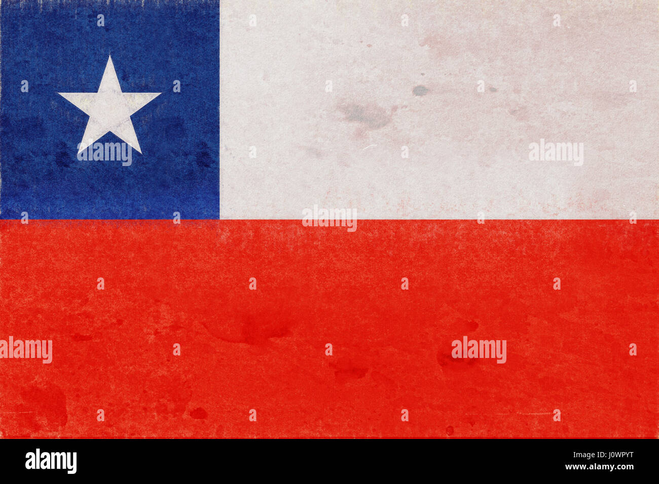 Illustration du drapeau du Chili avec une texture grunge. Banque D'Images