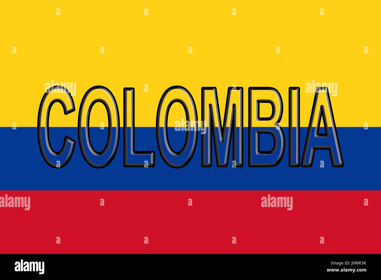Illustration du drapeau de la Colombie avec les pays n'est pas écrit sur le drapeau Banque D'Images