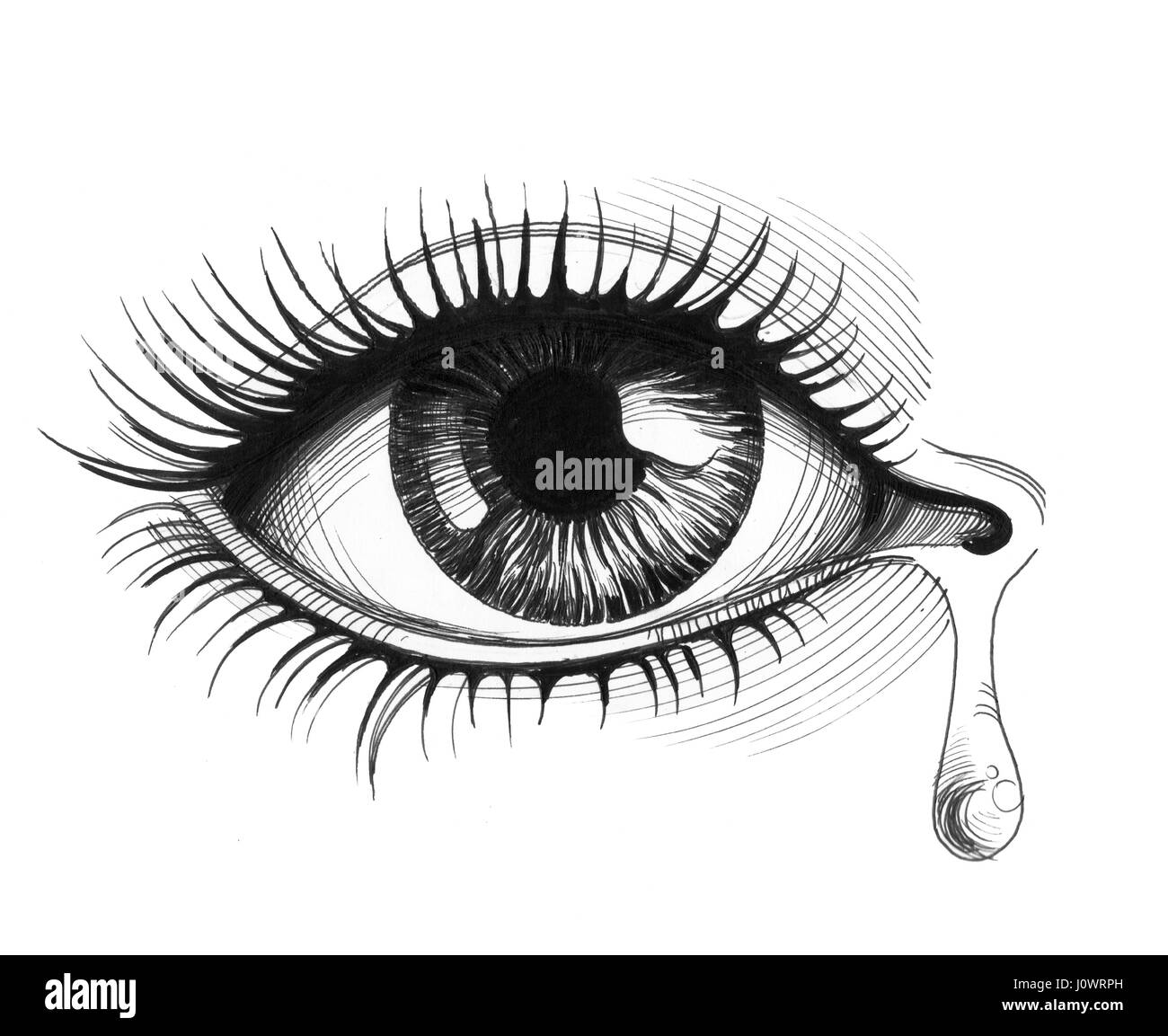 Belles et la larme Banque D'Images