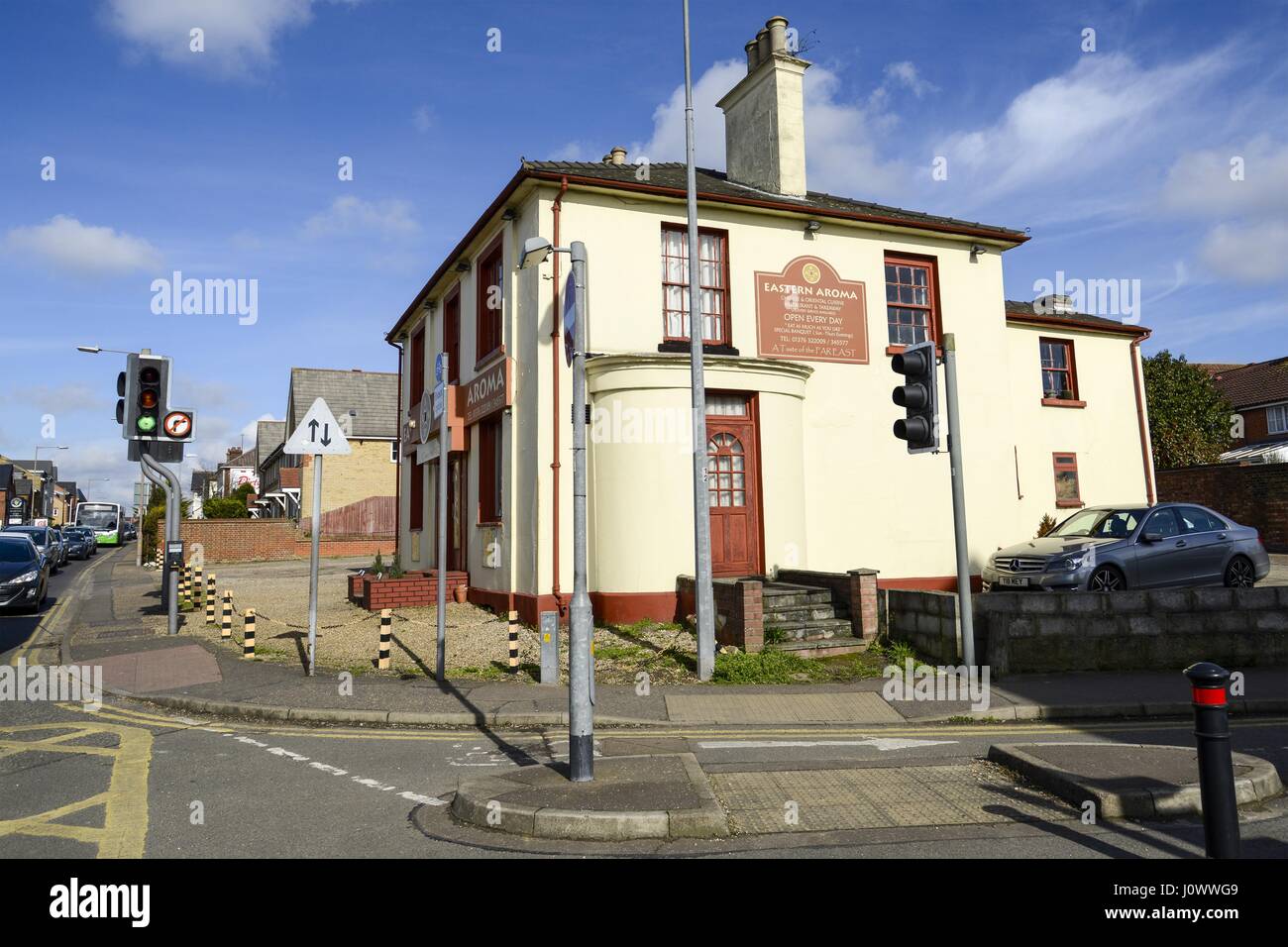 L'arôme de l'Est, Chinois et de la cuisine orientale, restaurant et vente à emporter, Railway Street, Braintree, Essex Banque D'Images