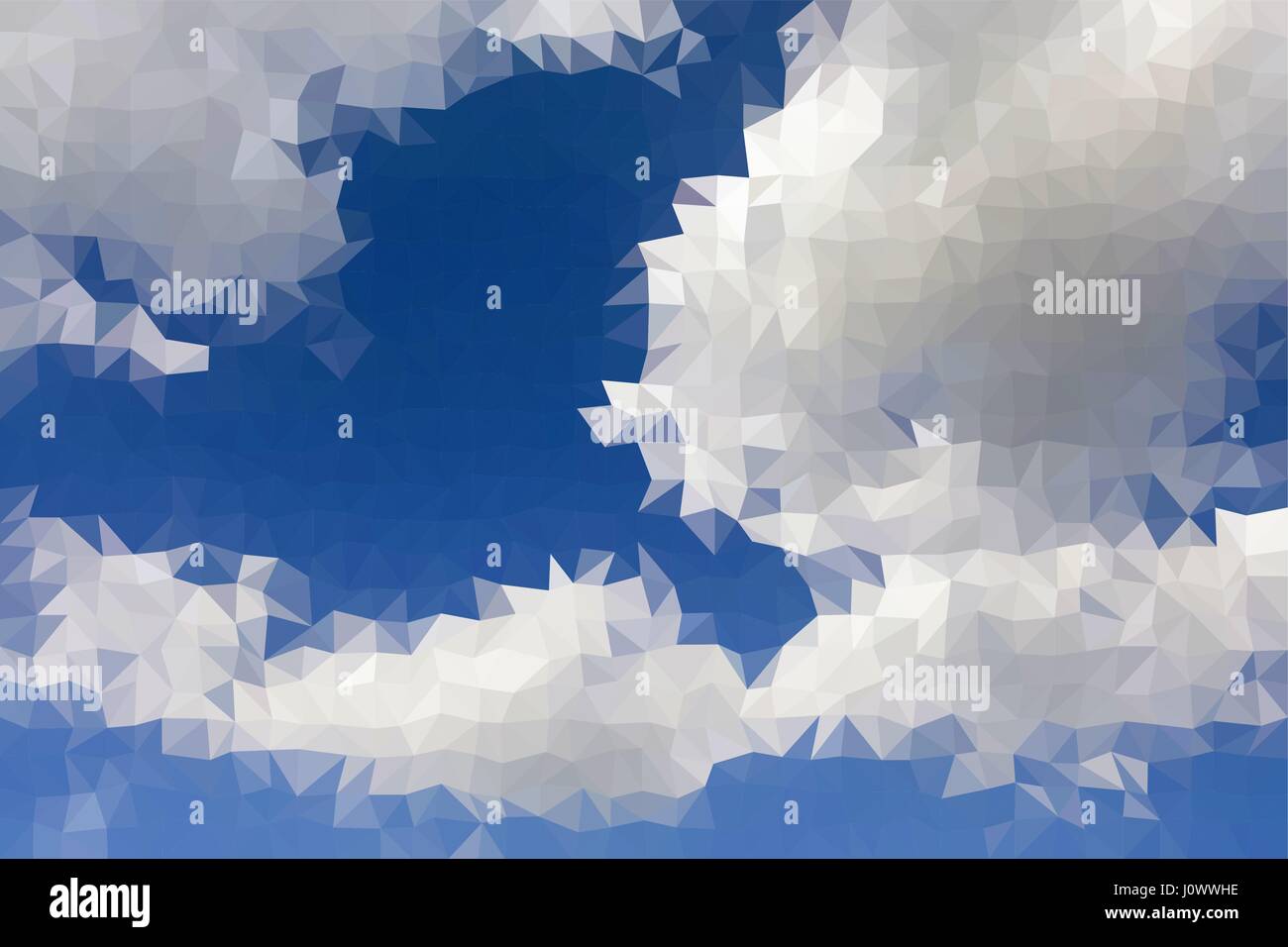 Low poly résumé ciel bleu avec des nuages, vector background Illustration de Vecteur