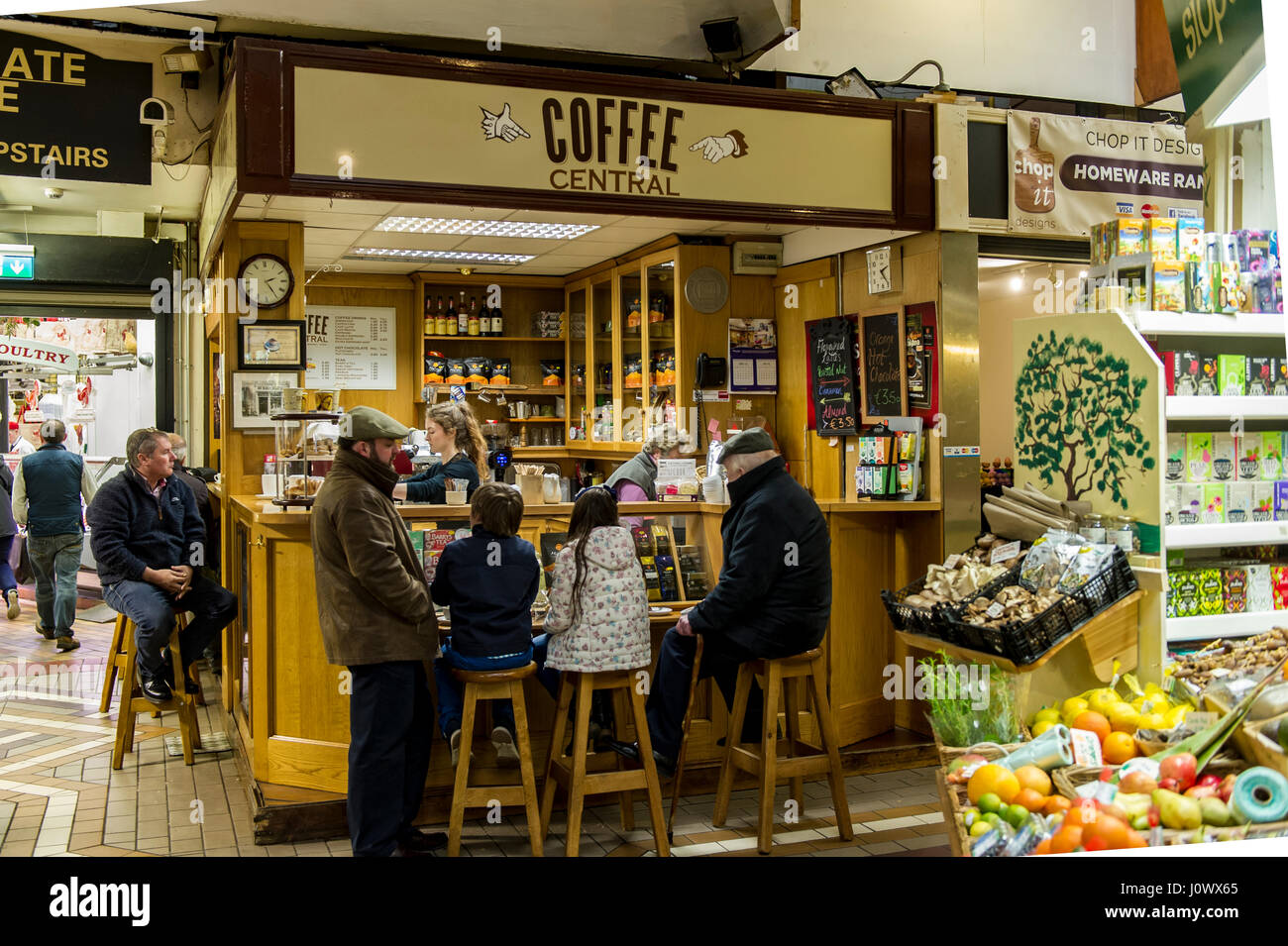 Le Central Café Café au marché anglais, Cork, Irlande. Banque D'Images