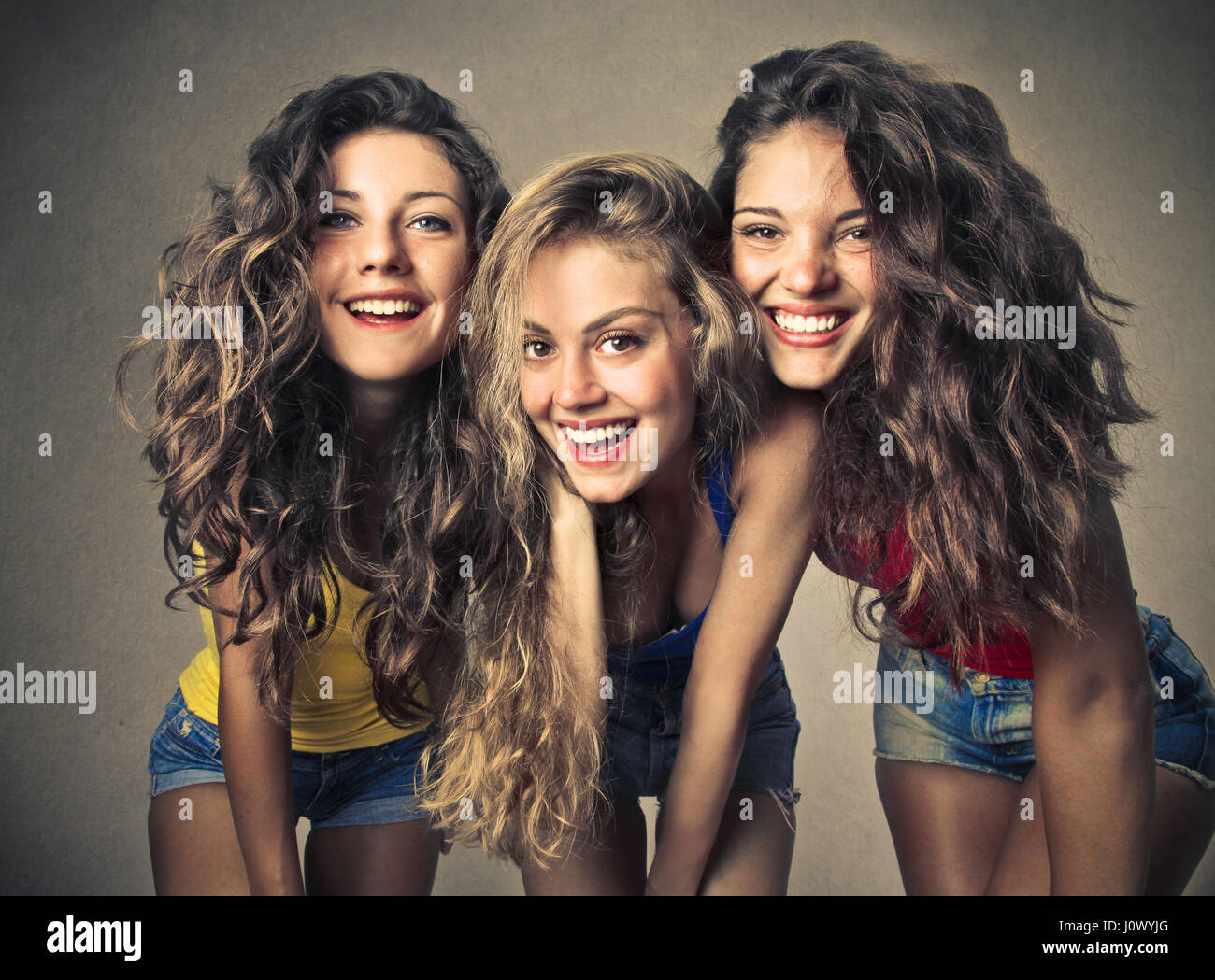 3 belles femmes smiling Banque D'Images