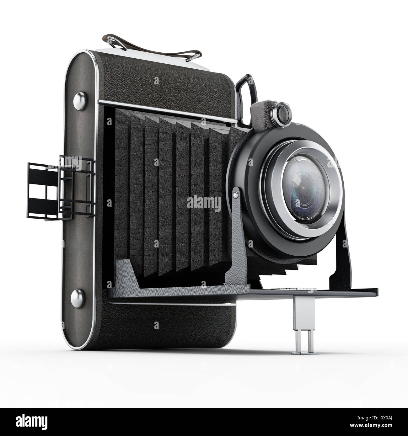 Caméra analogique vintage isolé sur fond blanc. Banque D'Images