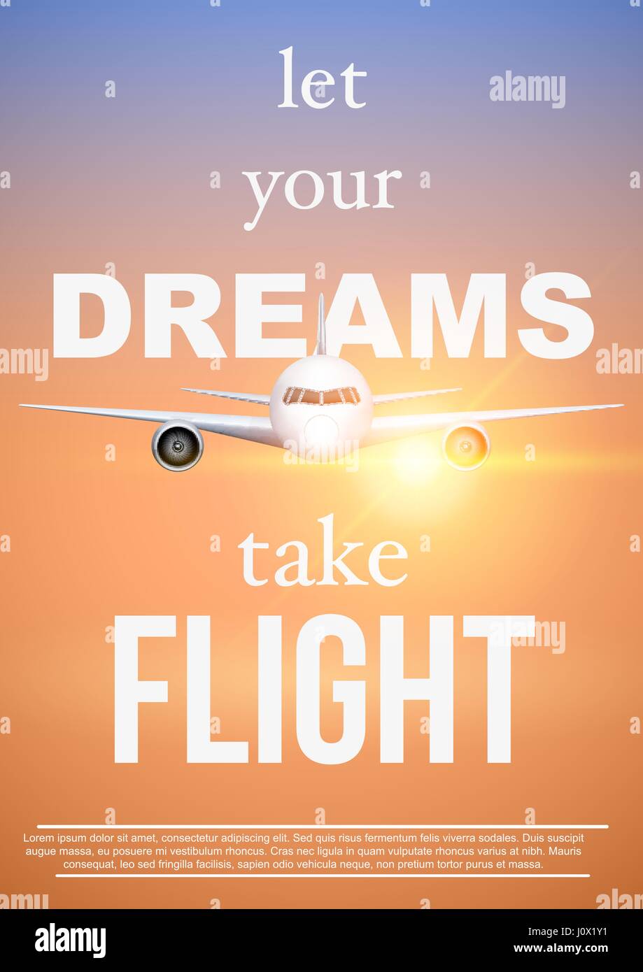Citations de Voyage Air Laissez votre DreamsTake Flight Illustration de Vecteur