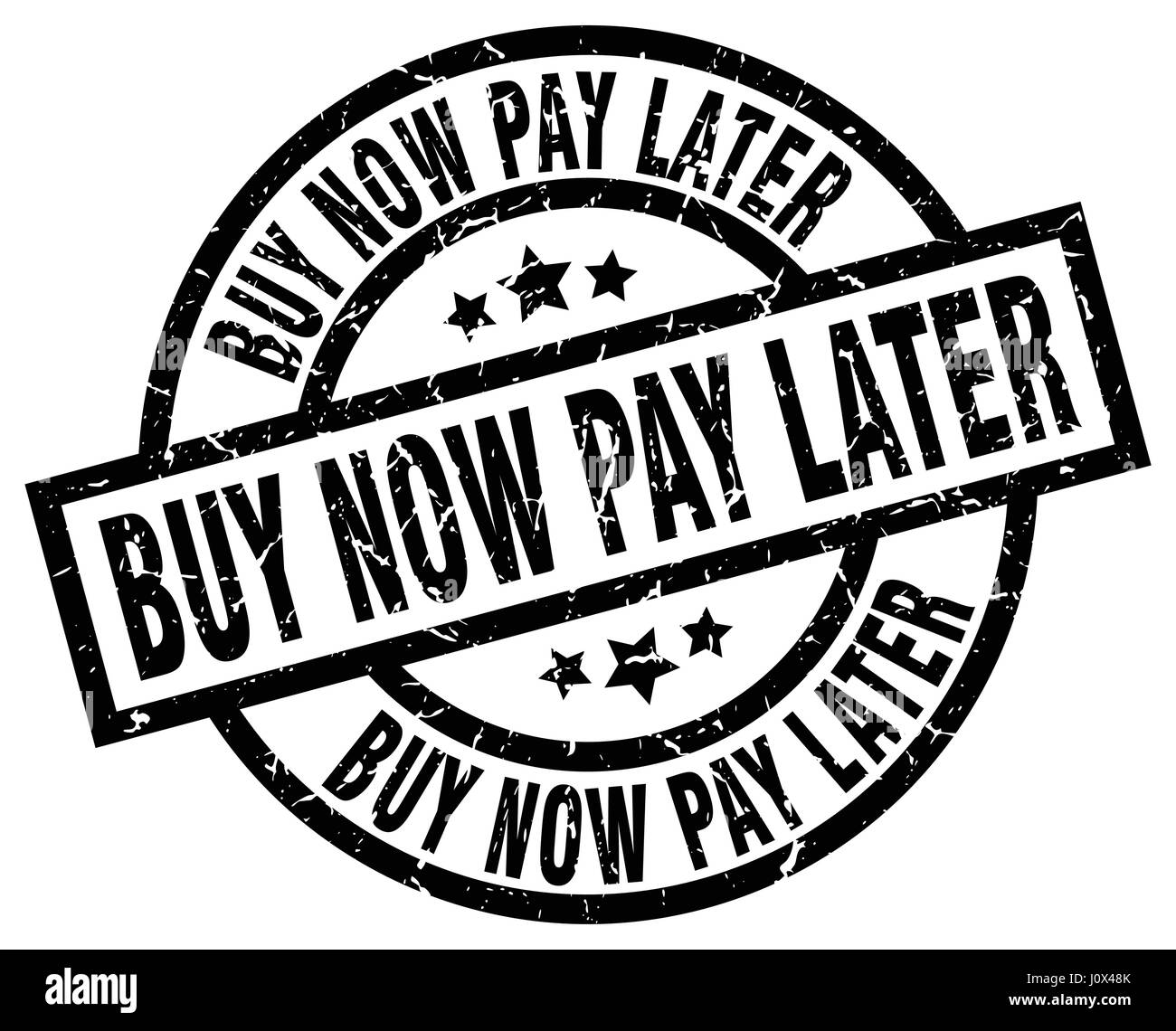 Achetez maintenant, payez plus tard tour noir grunge stamp Illustration de Vecteur