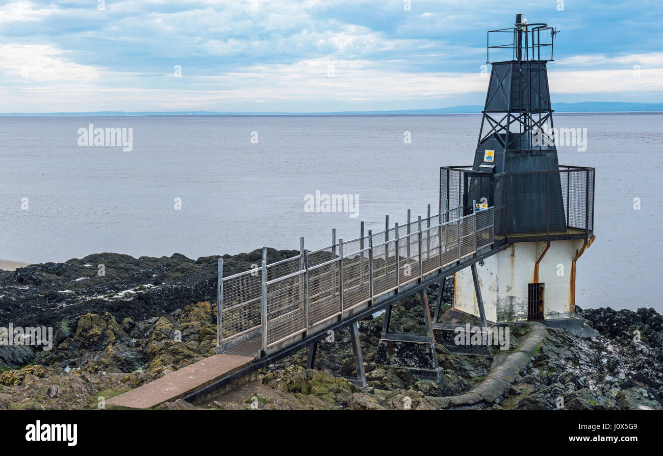 Portishead Point de batterie sur le canal de Bristol Banque D'Images