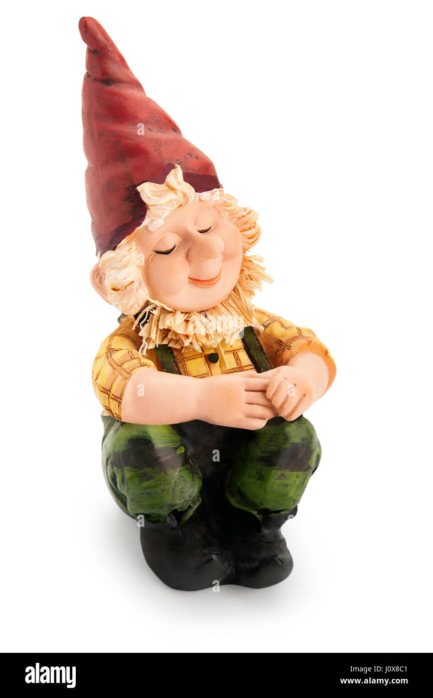 Séance isolée Gnome with clipping path Banque D'Images