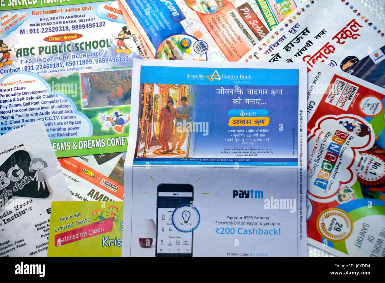 Des brochures de publicité Banque D'Images