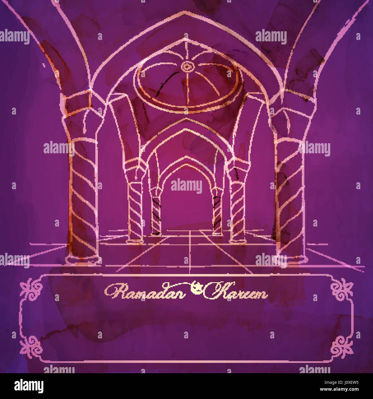 La conception islamique Ramadan Kareem fond d'accueil Illustration de Vecteur
