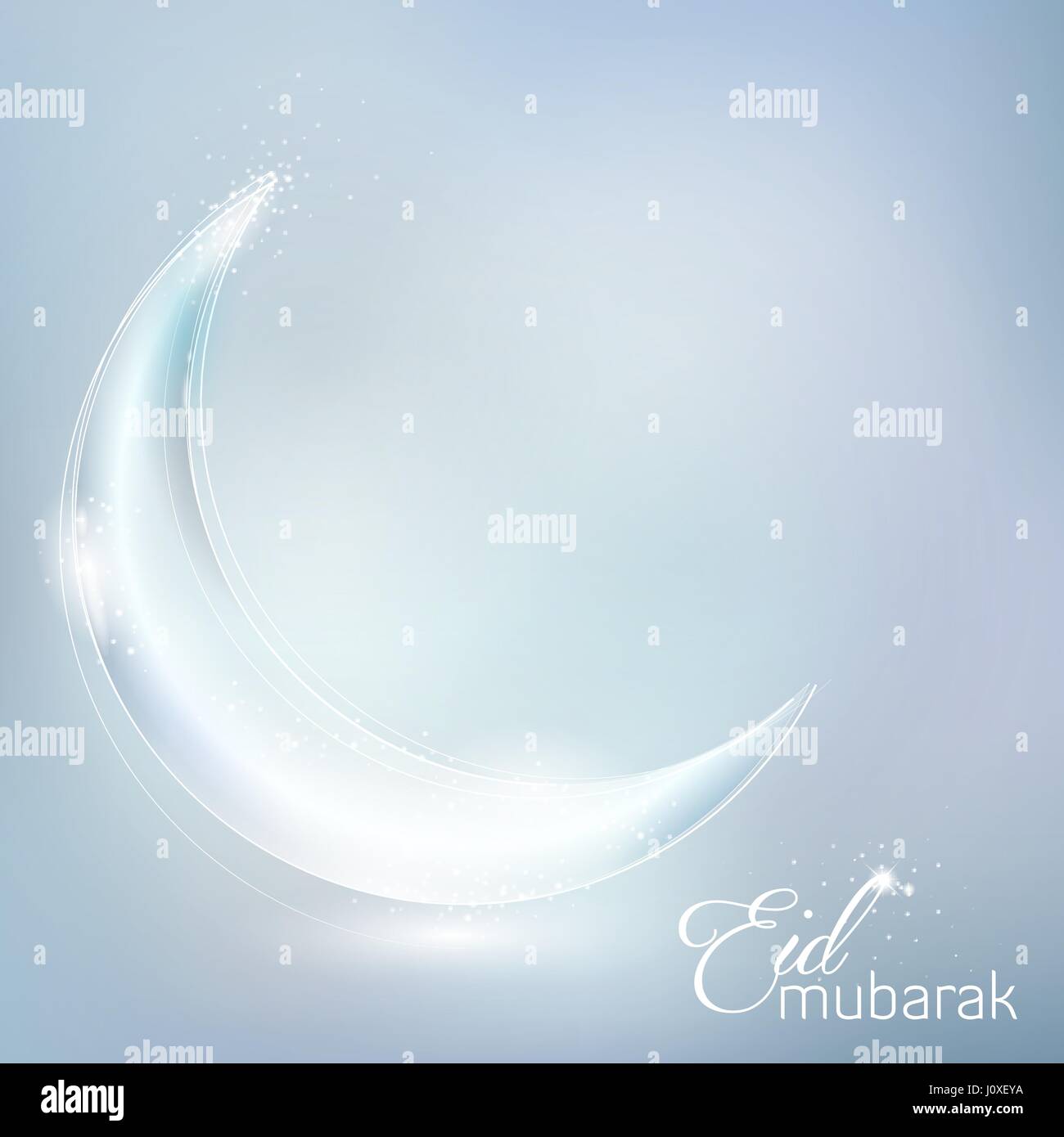 La conception islamique icône crescent Eid Mubarak greeting background Illustration de Vecteur