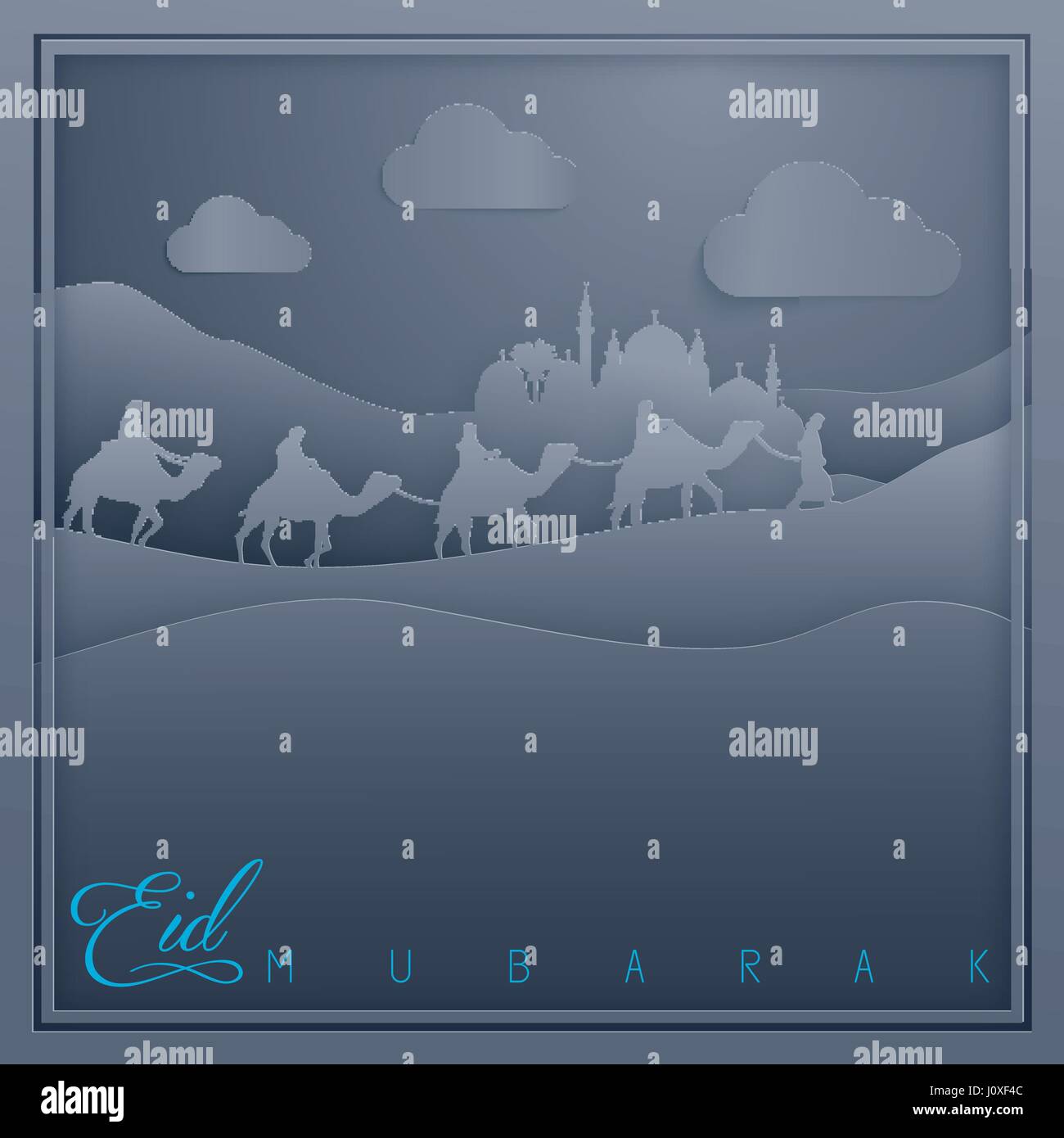 Eid Mubarak conception islamique carte de vœux d'arrière-plan Illustration de Vecteur