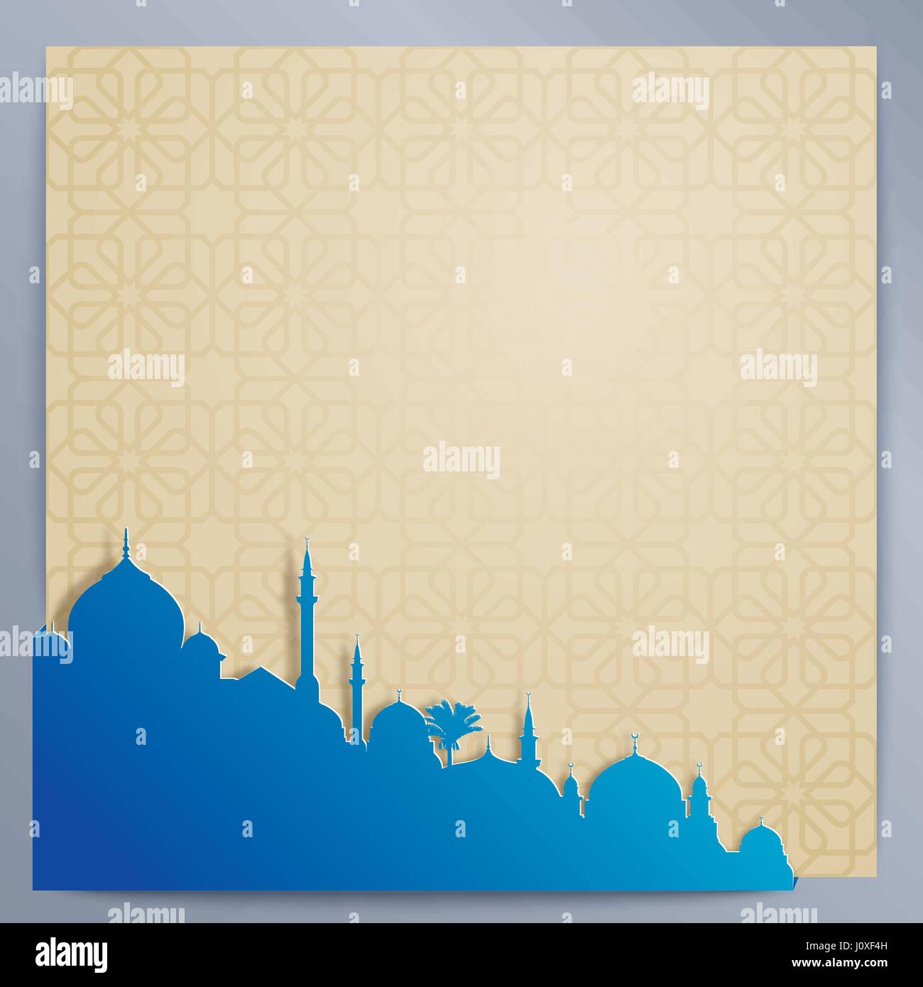 Arrière-plan de conception islamique arabe et mosquée de silhouette Illustration de Vecteur