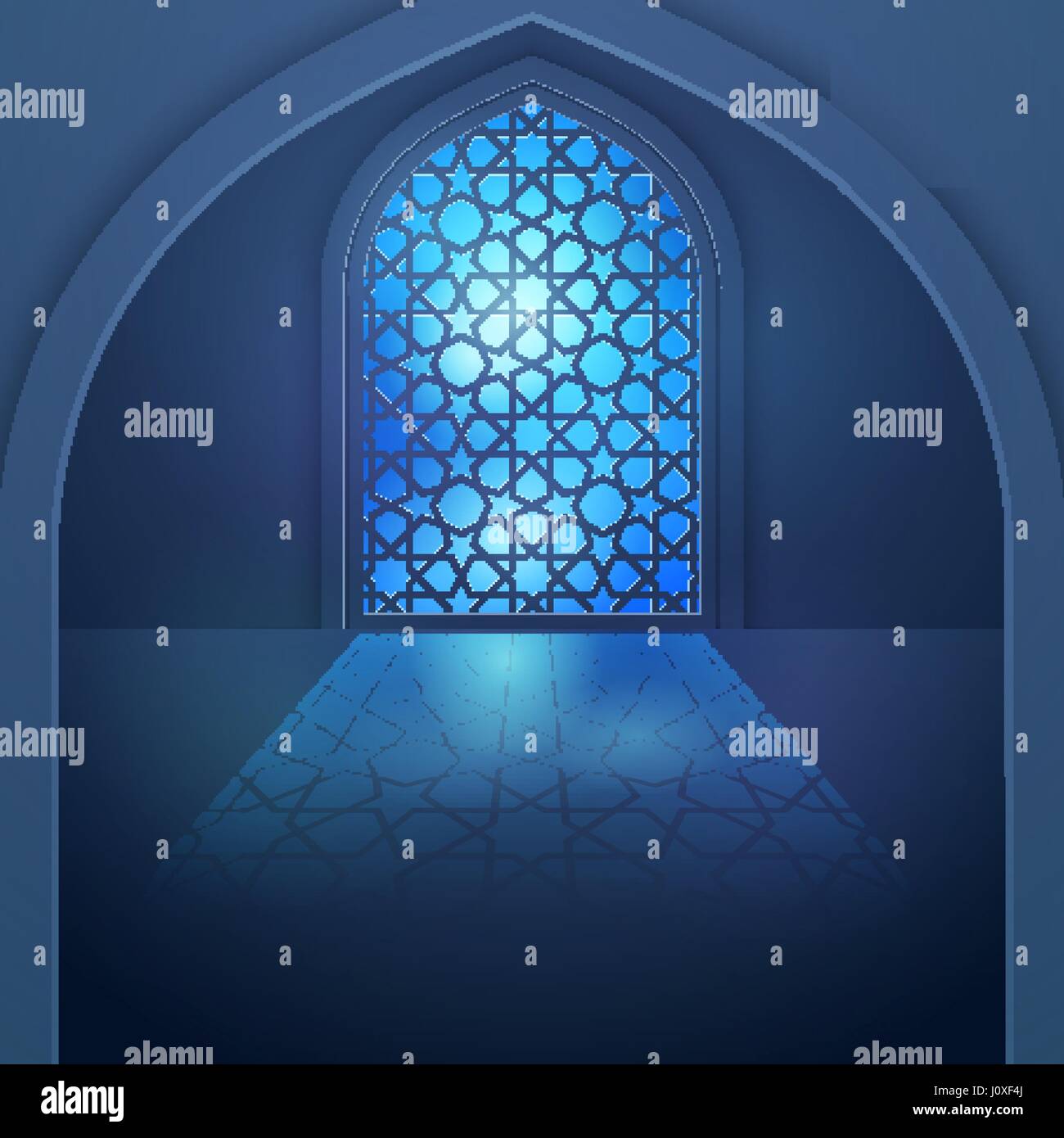 La conception islamique de la fenêtre d'arrière-plan avec motif géométrique Illustration de Vecteur
