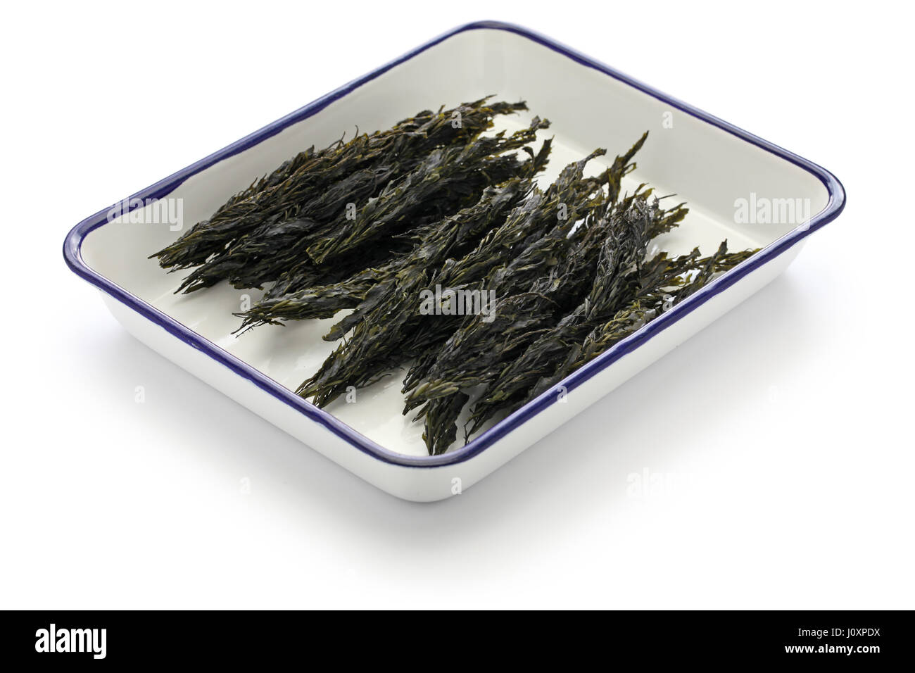 Les algues brunes séchées, sargassum horneri, akamoku, nourriture japonaise Banque D'Images