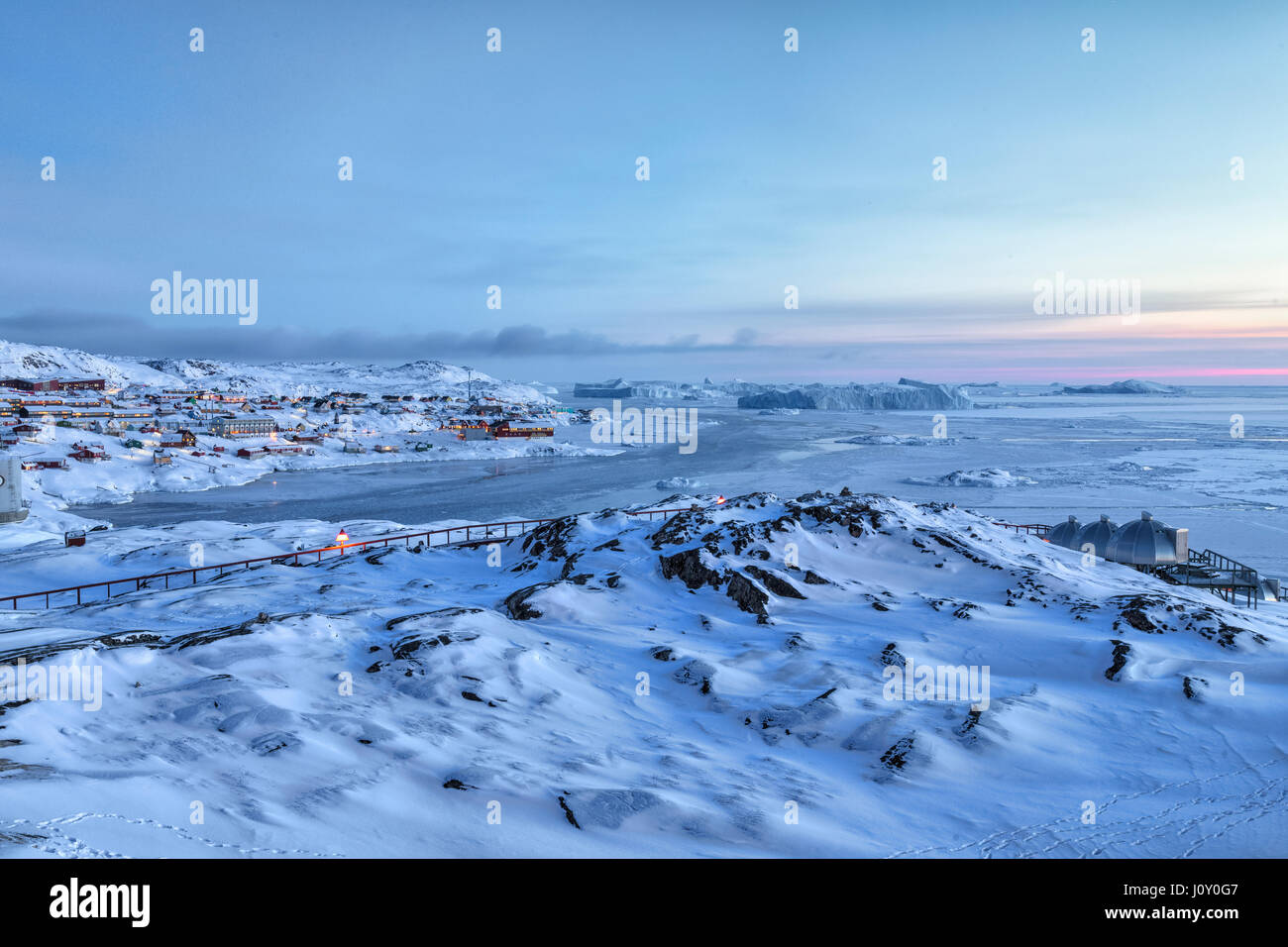 Ville d'Ilulissat, Groenland Banque D'Images