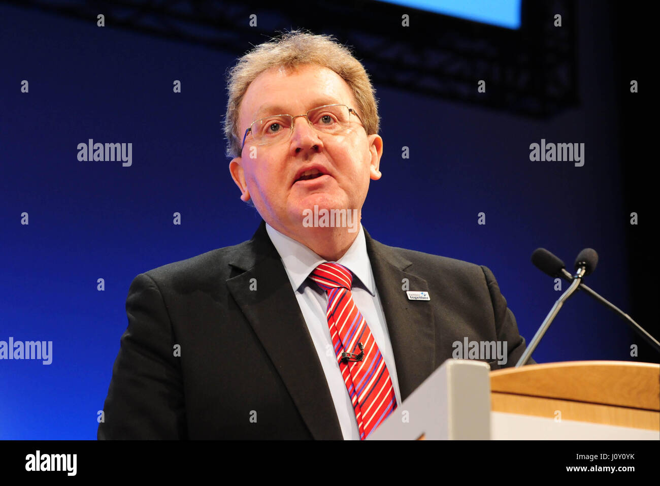 L'Écosse Office Ministre David Mundell, le seul député conservateur en Ecosse, ouvre le deuxième jour de la conférence du parti conservateur écossais à Édimbourg Banque D'Images