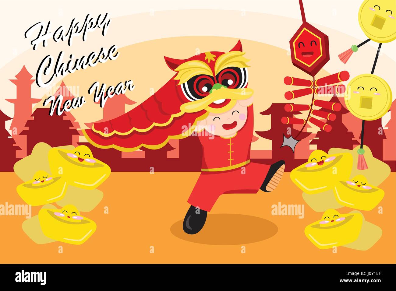 Un vecteur illustration de carte de voeux nouvel an chinois design Illustration de Vecteur