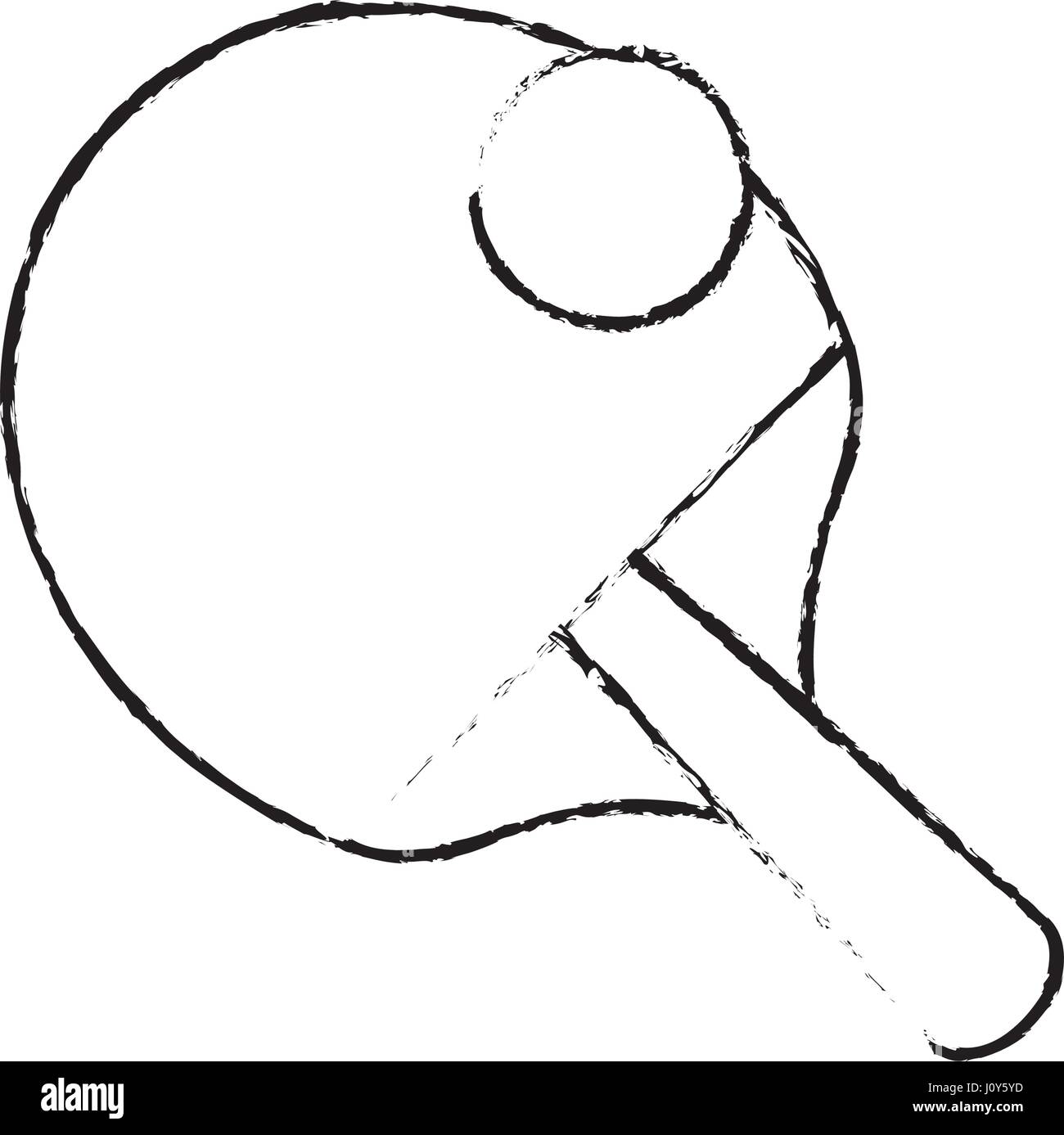 Raquette de ping-pong et d'une bille libre sketch Illustration de Vecteur