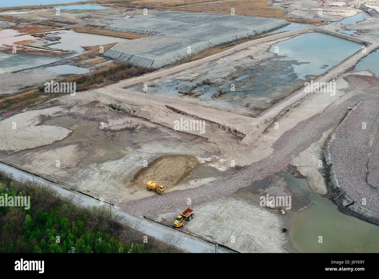 Ancien responsable national Site de l'usine le long de la rivière Raritan à Sayreville, New Jersey - Lorsque la construction est achevée, salon mettra en vedette un Bass Pro Shop Banque D'Images