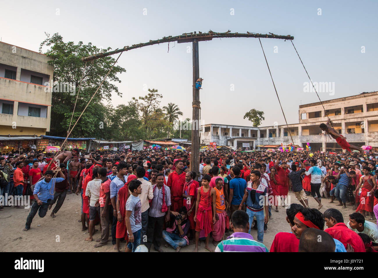 Bédeille et charak festival en Krishnadepur, West Bengal Banque D'Images