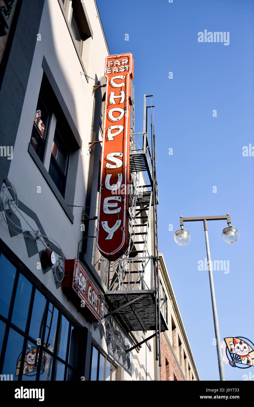 Chop Suey Restaurant à Little Tokyo, Los Angeles, Californie Banque D'Images