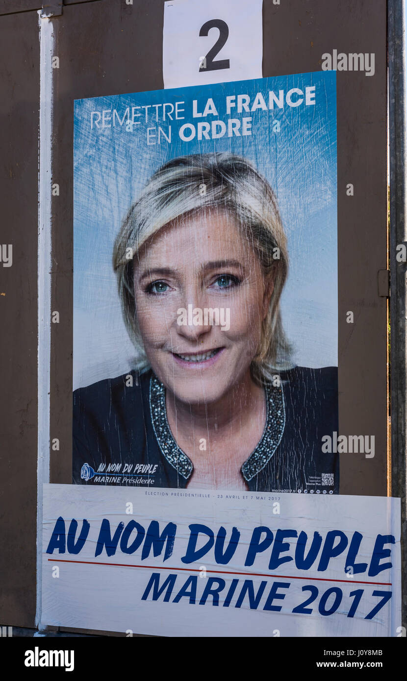Affiche de l'élection présidentielle française Marine Le Pen candidate Banque D'Images