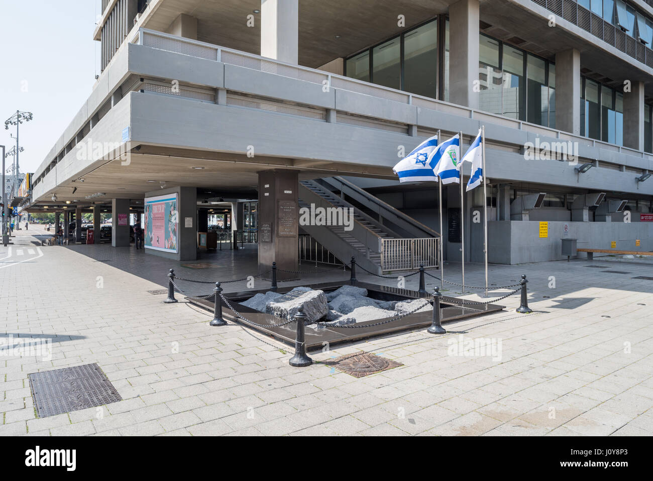 Itzhak Rabin sur la place Kikar Rabin, Tel Aviv, Israël Banque D'Images