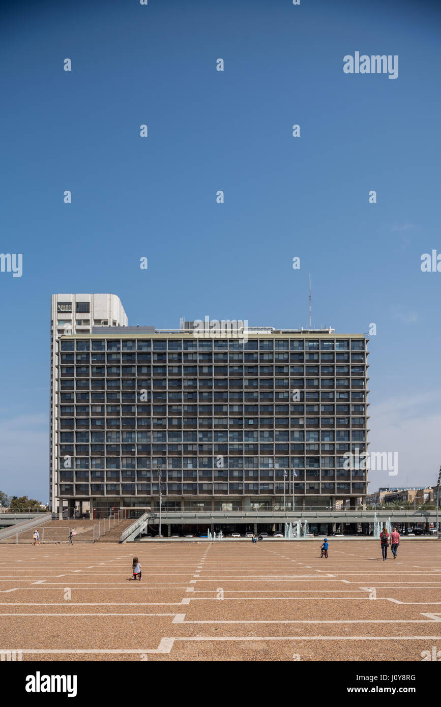 Israël, Tel Aviv, l'hôtel de ville Banque D'Images