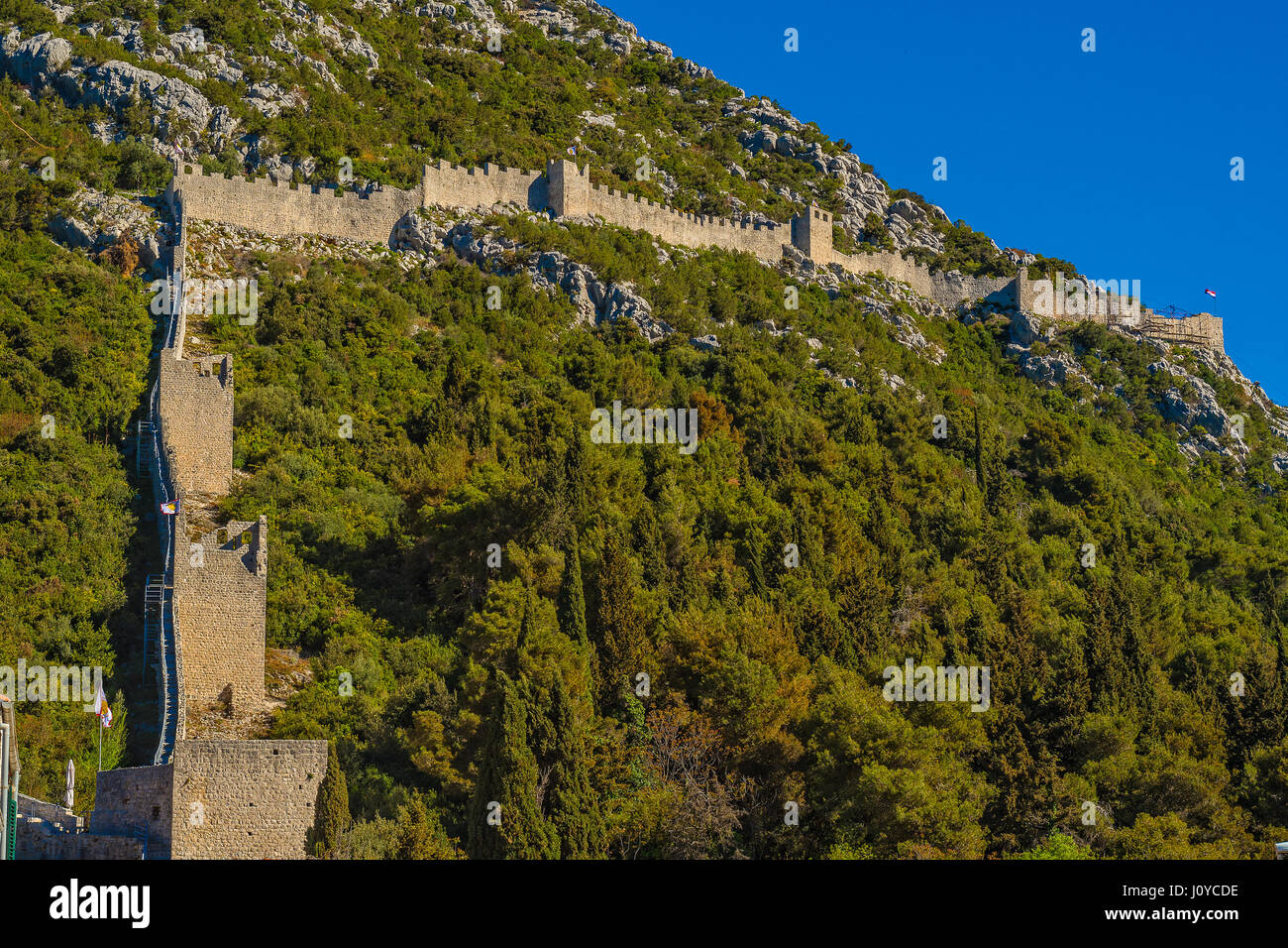 La Croatie Dalmatie Ston Mali Ston ( ) Les Grands Murs Banque D'Images