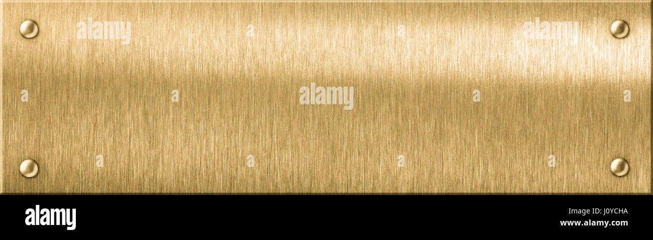 La plaque métallique en laiton 3d illustration Banque D'Images