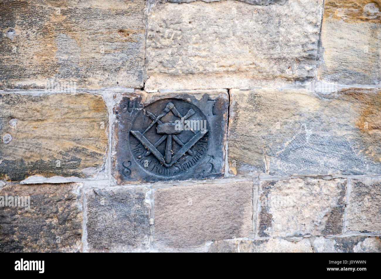 Inscrivez-Francs-maçons établie sur le pont Charles à Prague Banque D'Images