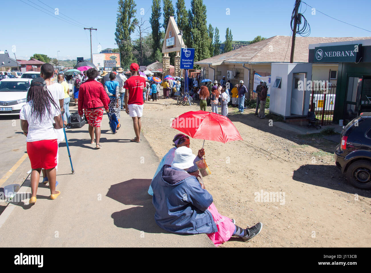Scène de rue, Roma, District de Maseru, Lesotho Banque D'Images