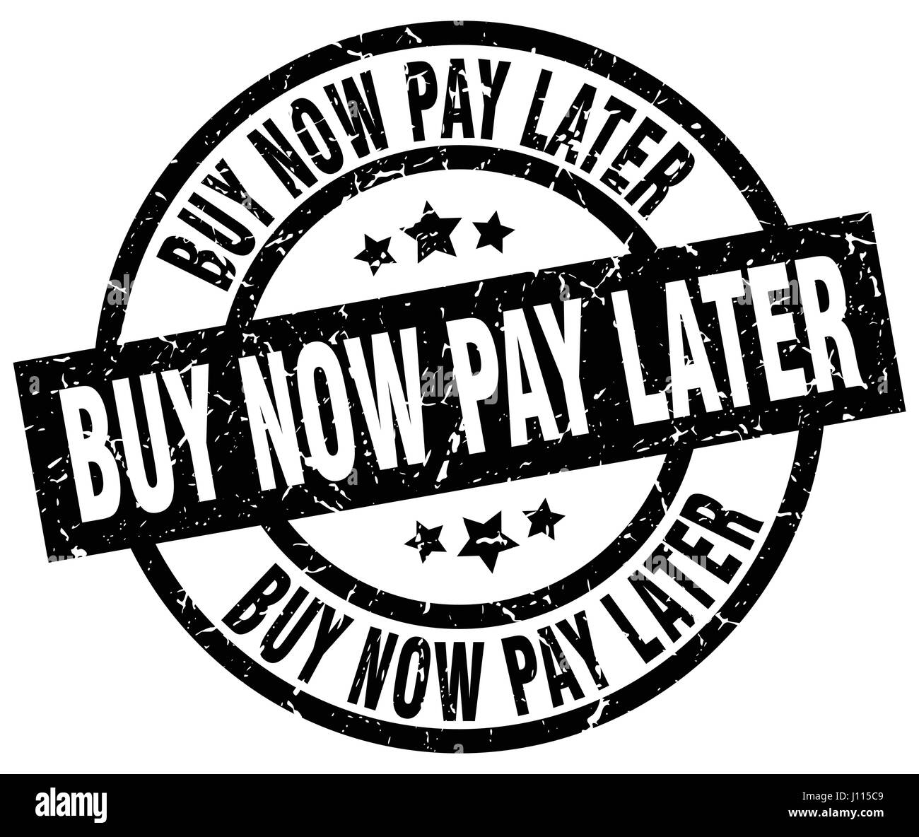 Achetez maintenant, payez plus tard tour noir grunge stamp Illustration de Vecteur