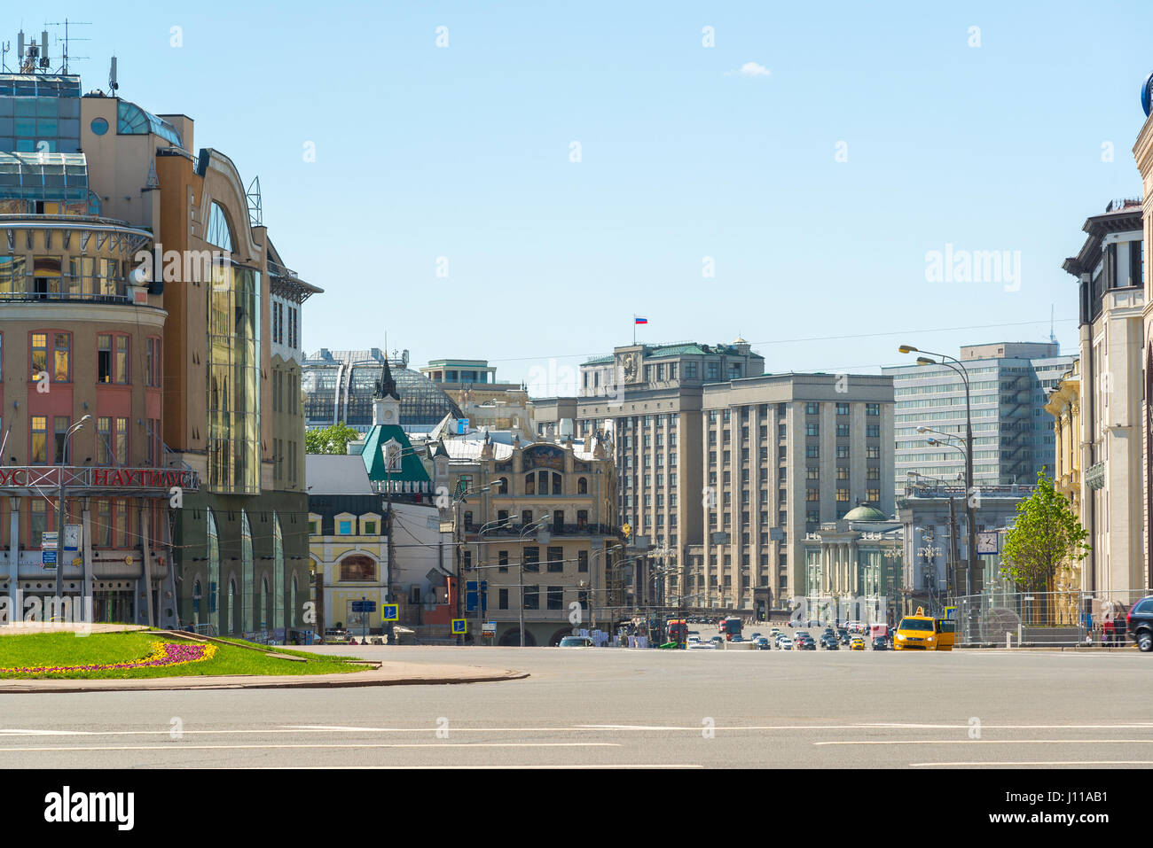 Moscou, Russie - 17 mai 2016. La place loubianka avec vue sur Douma Banque D'Images