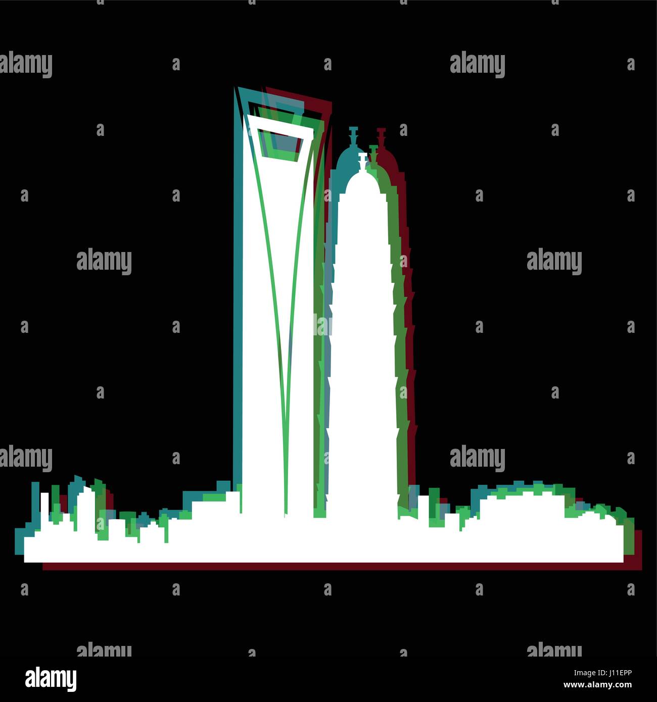 La ville de Shanghai isolés Illustration de Vecteur