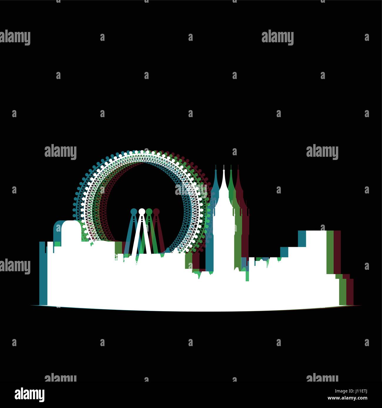 Londres isolés cityscape Illustration de Vecteur