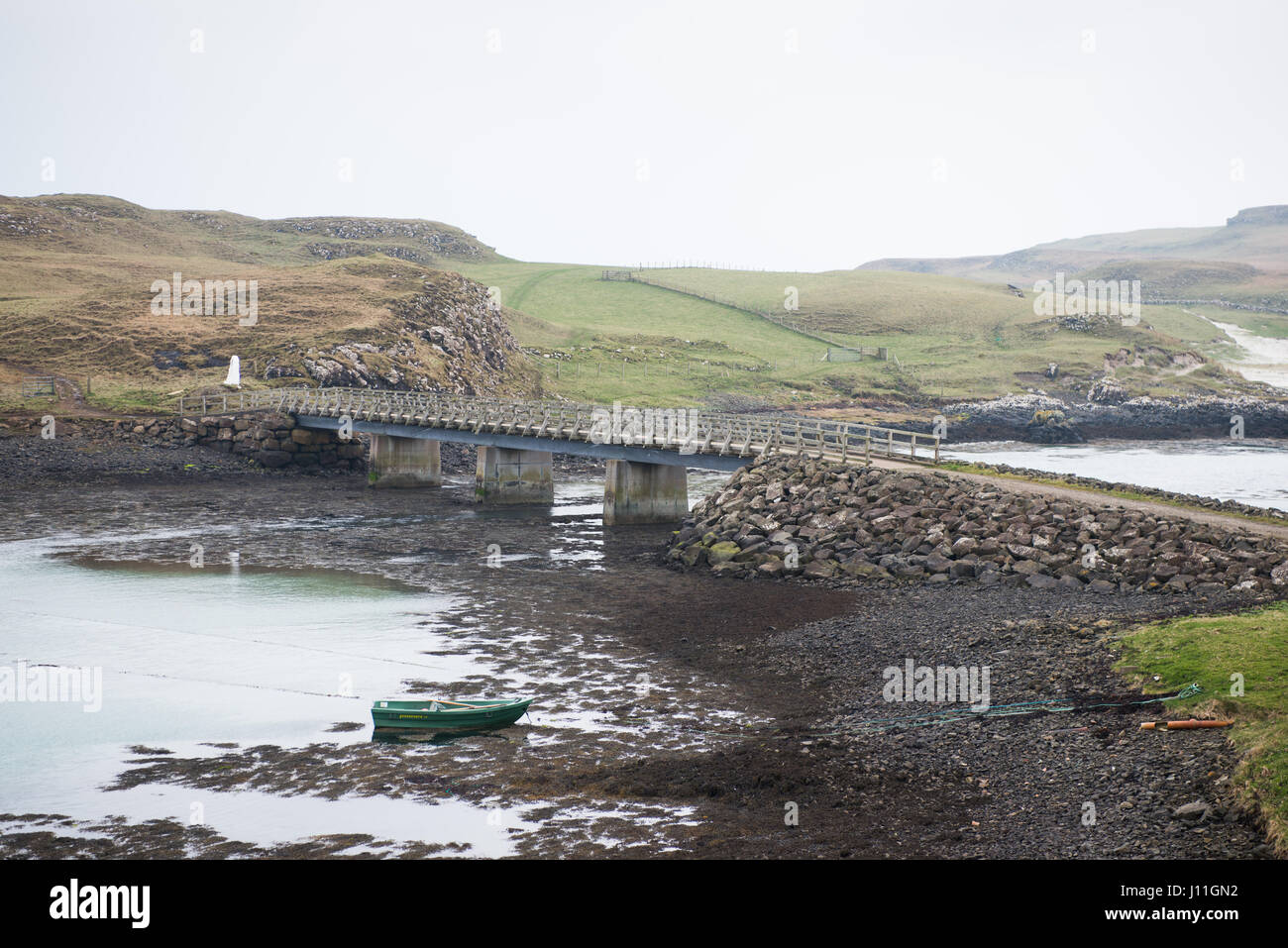 La chaussée de rejoindre les îles de Canna et Sanday, Hébrides intérieures, Ecosse Banque D'Images