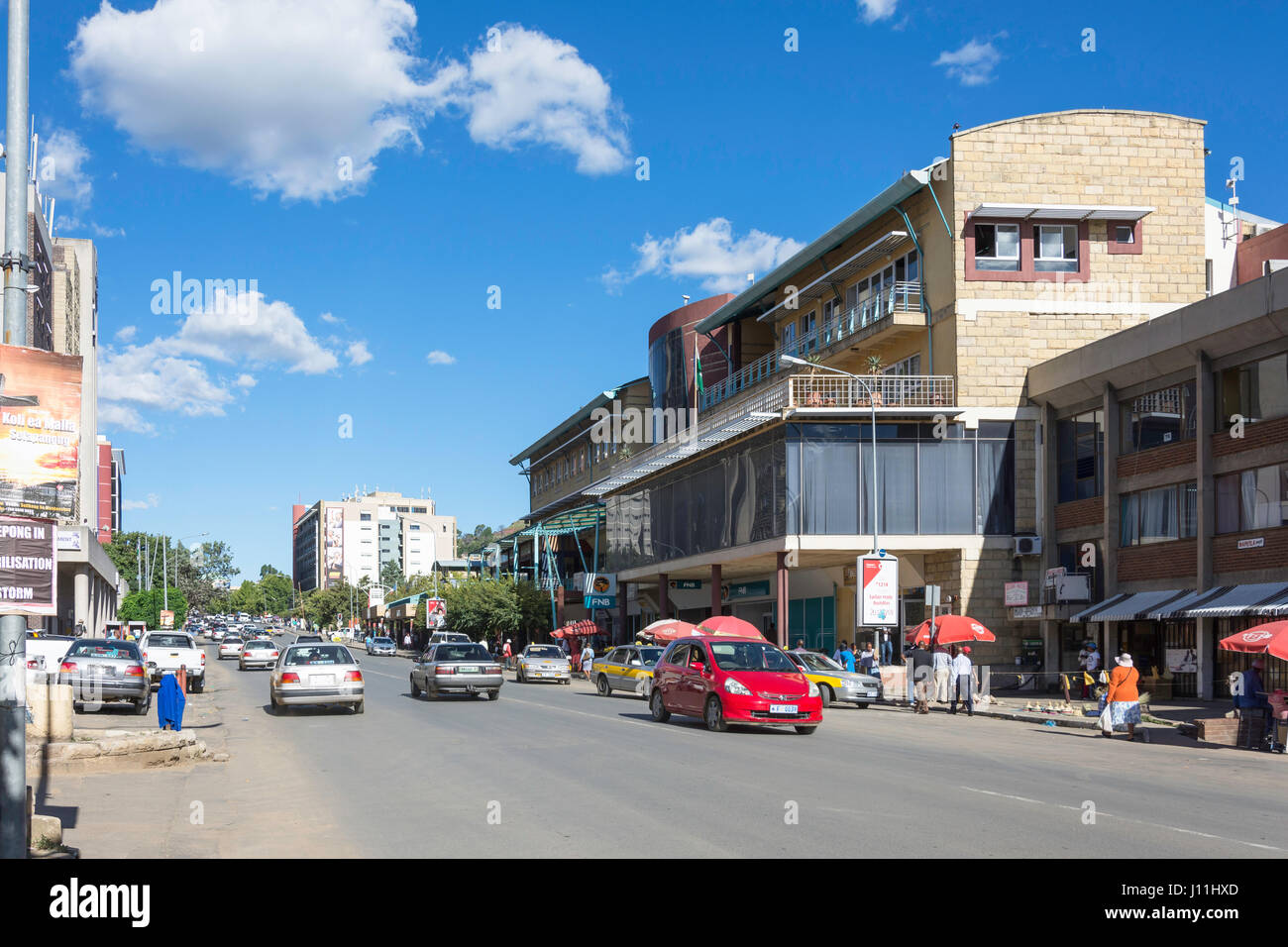 Centre-ville, le Kingsway, Maseru, District de Maseru, Lesotho Banque D'Images