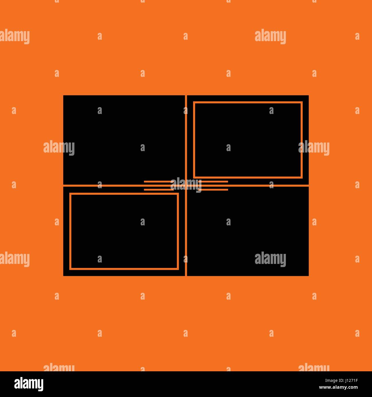 L'icône de l'armoire murale. Fond orange avec du noir. Vector illustration. Illustration de Vecteur