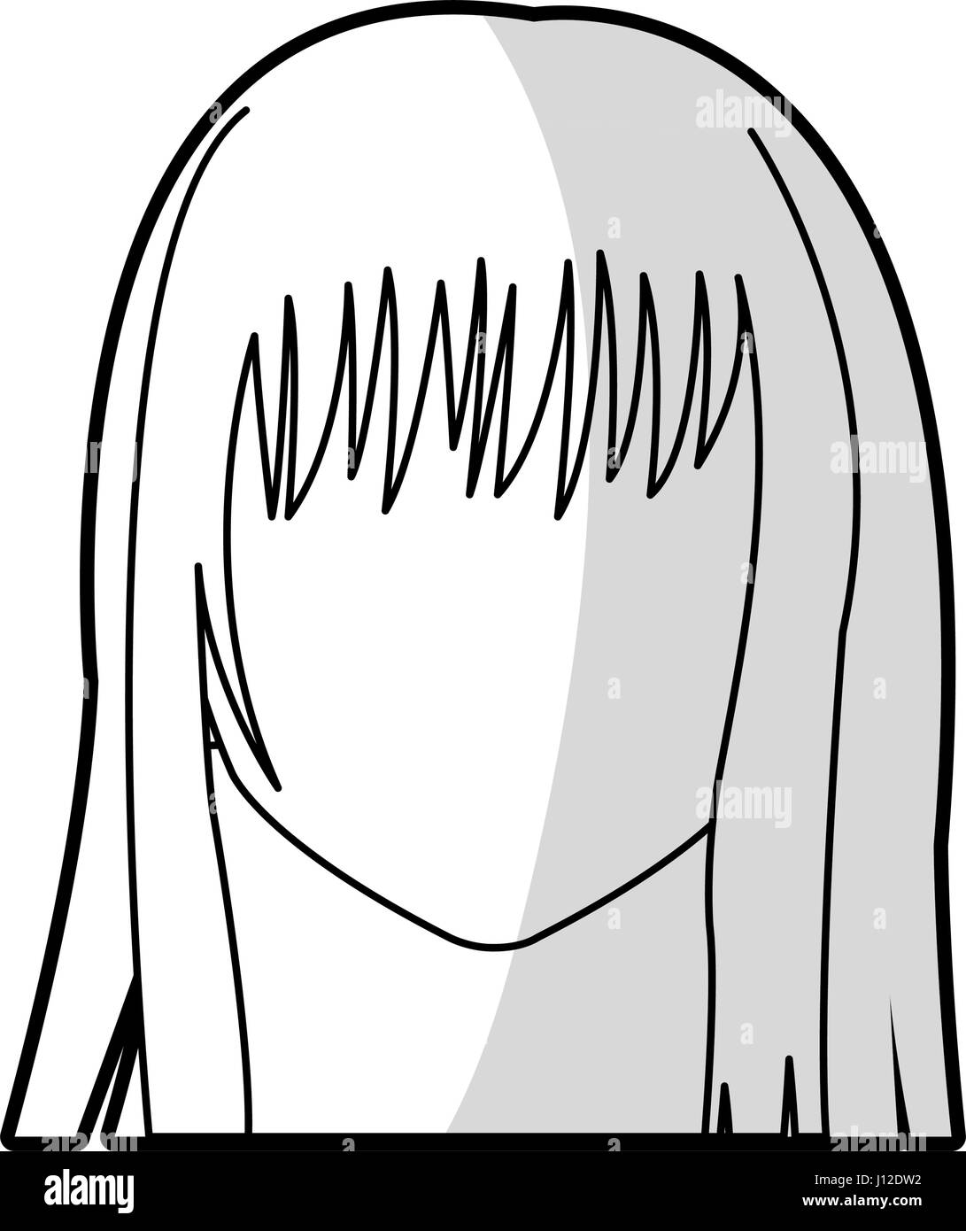 Jeune femme sans visage droit Illustration de Vecteur