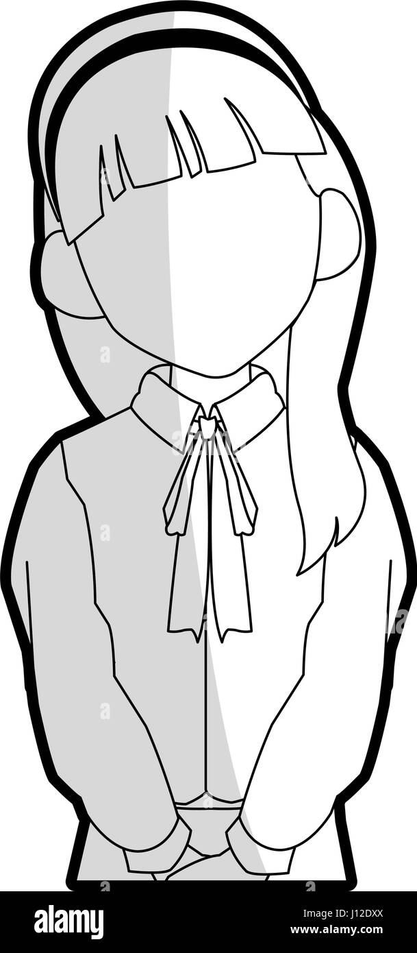 Jeune femme sans visage droit Illustration de Vecteur