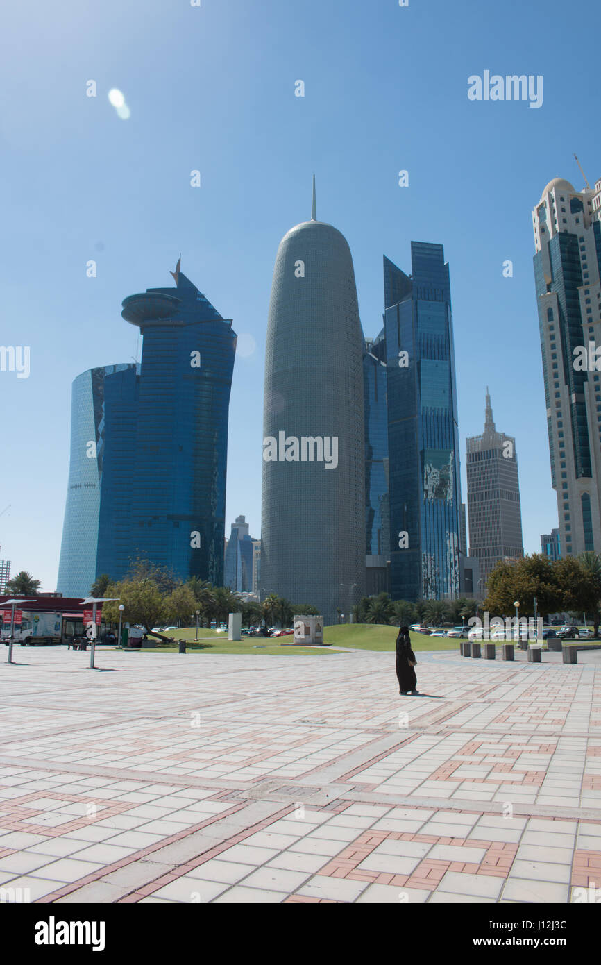 La ville de Doha, au Qatar, au Moyen-Orient Banque D'Images