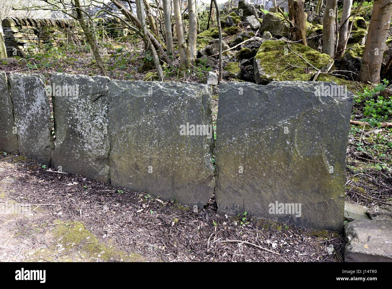 Mur de clôture en ardoise de Cumbrie Banque D'Images