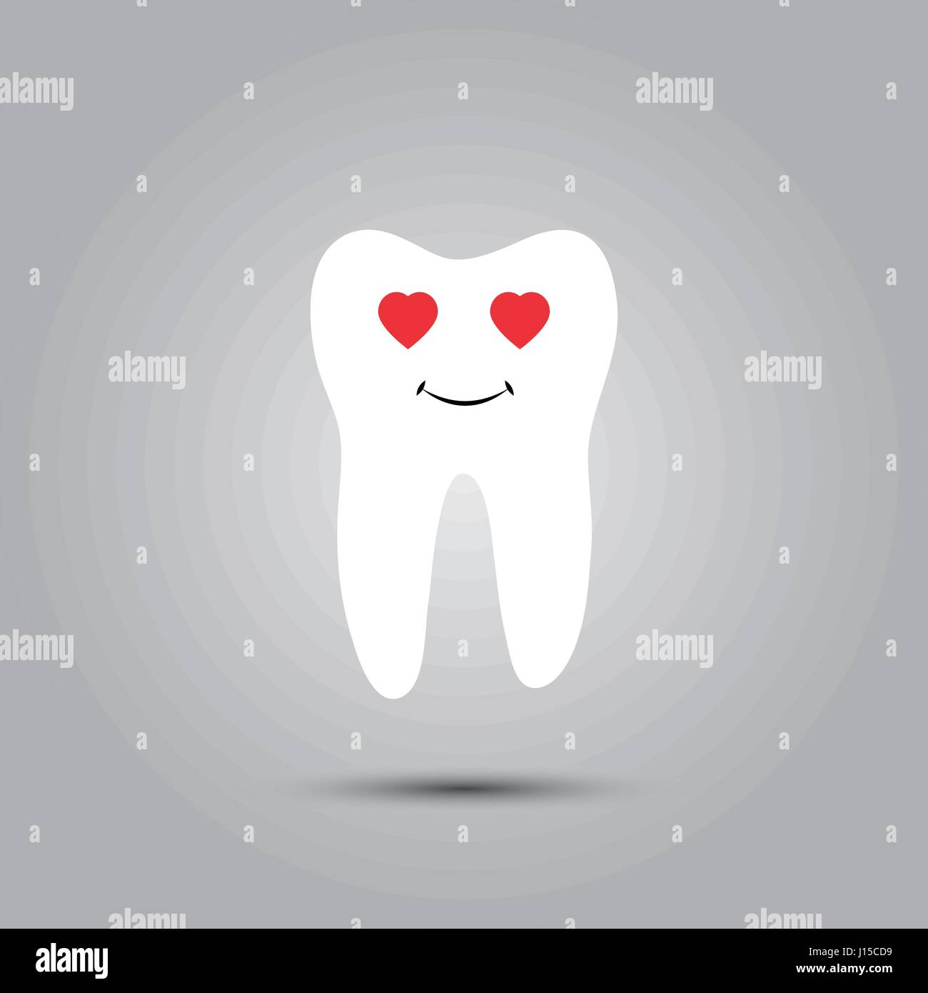 Smiley en forme de dent sur un fond gris Illustration de Vecteur