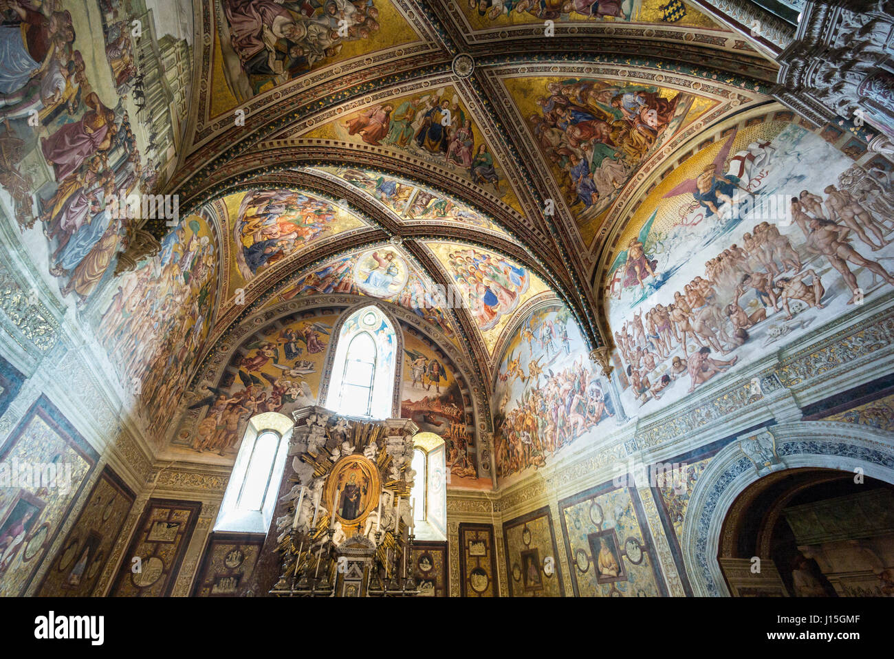 Orvieto. L'Ombrie. Fresques du xve siècle dans la chapelle de San Brizio (La Cappella di San Brizio, o Cappella Nova), de la cathédrale d'Orvieto. En 1447, Fra Banque D'Images