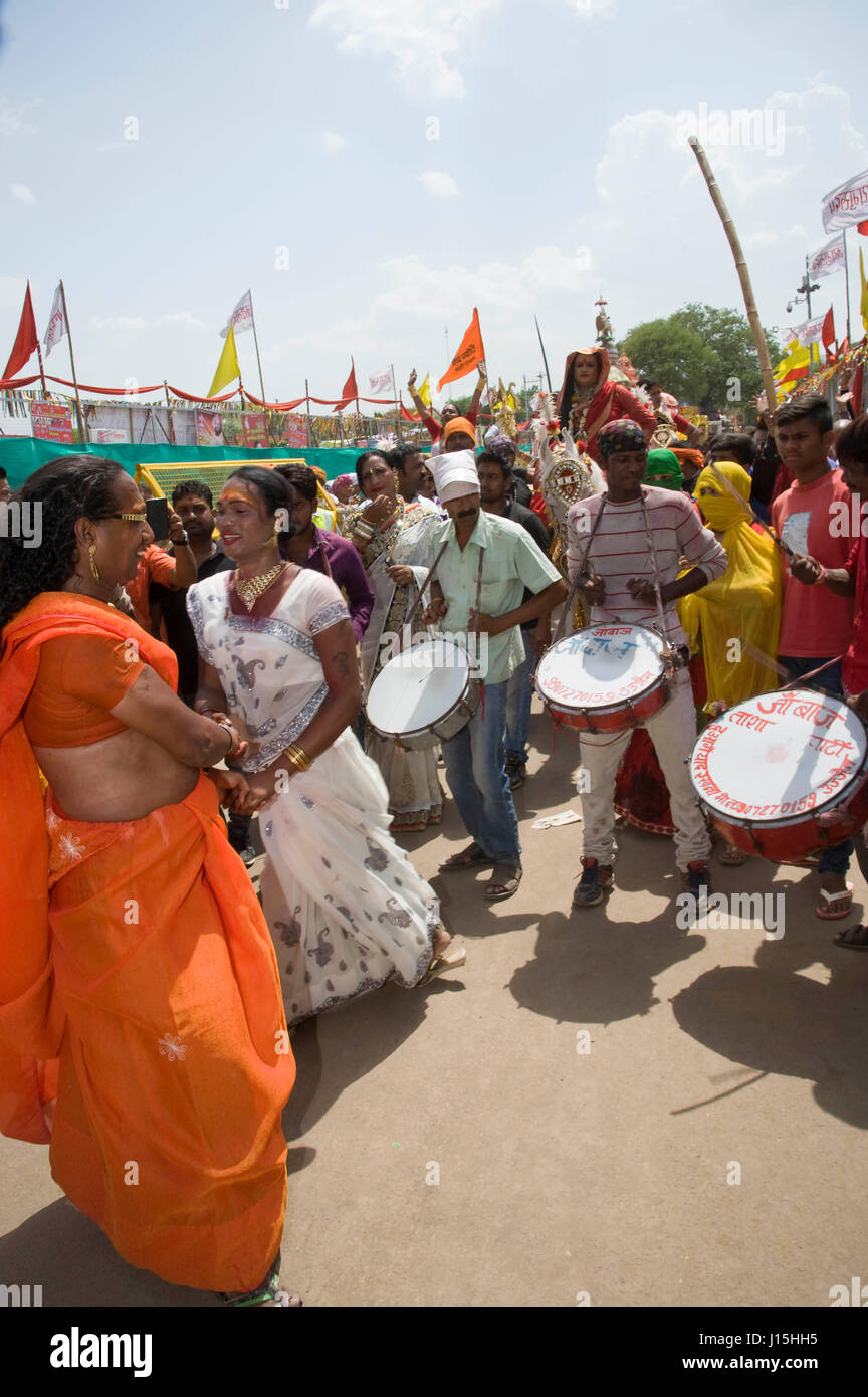 Les transgenres, Kumbh Mela, ujjain, Madhya Pradesh, Inde, Asie Banque D'Images