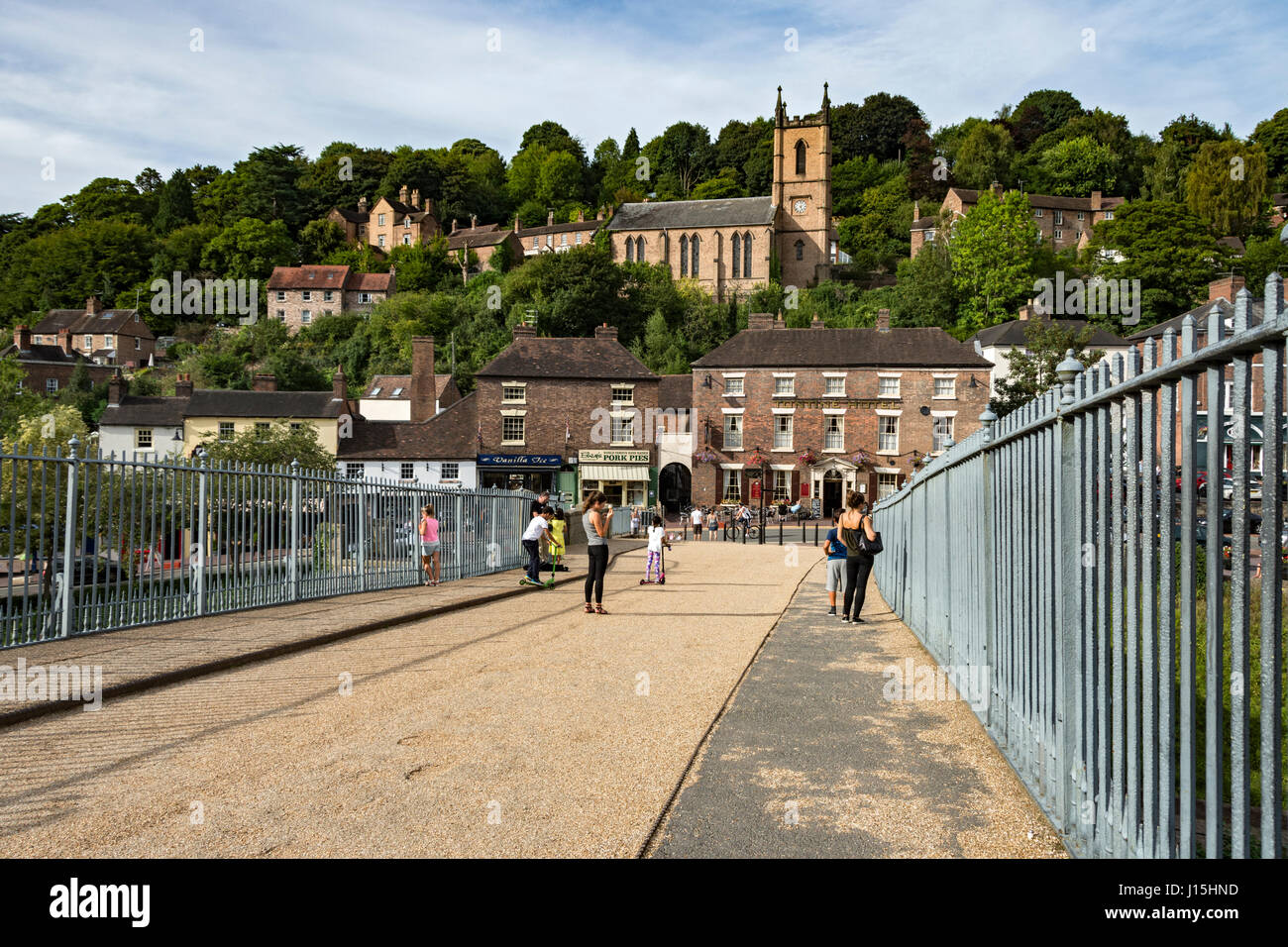 La ville de Liverpool, à partir du pont de fer, Ironbridge Gorge, Shropshire, England, UK. Banque D'Images